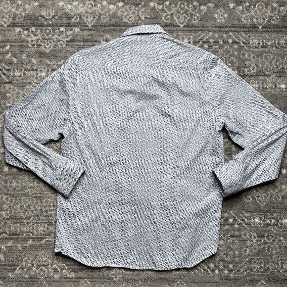 Robert Graham Modern Americana Flip Cuff Shirt Mens XL Tailored White Blue Dots - Picture 10 of 10